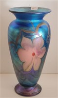 AH- Signed "Vandermark" Art Glass Vase, 9" Tall