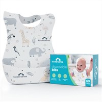 ~60PCS KinderSense Disposable Baby Bibs  Absorbent