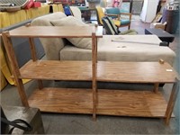 3 tiered Pressed wood shelving 59" long, 16" wide