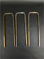 3 Brass U Shaped Metal Bars