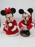 PAIR OF VINTAGE CHRISTMAS MICKEY & MINNIE FIGURE