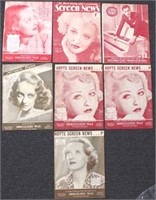 Seven 1933-38 vintage magazines Bette Davis cover