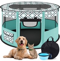 WF9735  YUWENUS Pet Playpen, 44" Diameter 24" Heig