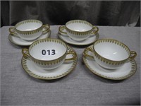 Four Haviland Cream Soup Bowls