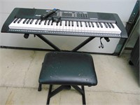 Portable Electronic Keyboard, Stand, & Bench-Works