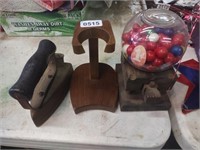Sad Iron, Pipe Holder & Handcrafted Gum Ball