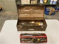 Vintage Metal Toolbox with Tools/Contents