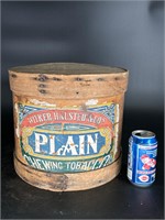 WITKER HALSTED CHEWING TOBACCO WOOD DRUM W/LABEL