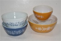 Pyrex Butterfly Gold 401, 403 Colonial Mist 402