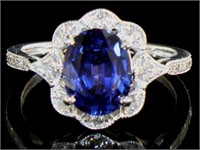 14k Gold 2.74 ct Sapphire & Diamond Ring