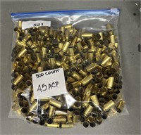 500ct .Once Fired .45 ACP Brass