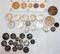 Lot of Mainly Silver US & Foreign Coins