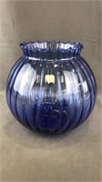 Vintage Blue Glass Vase / Bowl