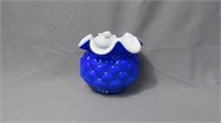 Fenton blue cased jacqueline vase