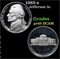 Proof 1985-s Jefferson Nickel 5c Grades GEM++ Proo