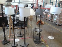 Lot of 10 Asstd Floor Lamps w/ Shades