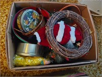 box of Christmas items