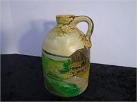 9" Stoneware Crock with Painted Landscape