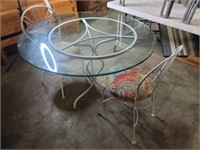 44" Cafe Round Style Glass Top Patio Table