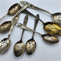 8 Sterling Souvenir Spoons (100.7g)