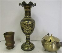 3 Vintage Decorative Brass Items