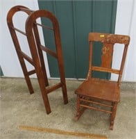 Quilt rack & children's rocking chair