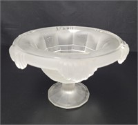 Lalique Style Frosted  Crystal Footed Compote