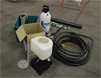 Assorted Gardening Equipment and 50FT Hose