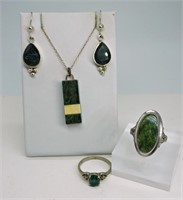 Sterling & Green Gemstones