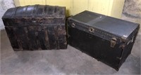 Lot of 2 Vintage Steamer Trunks