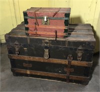 Lot of 2 Vintage Steamer Trunks