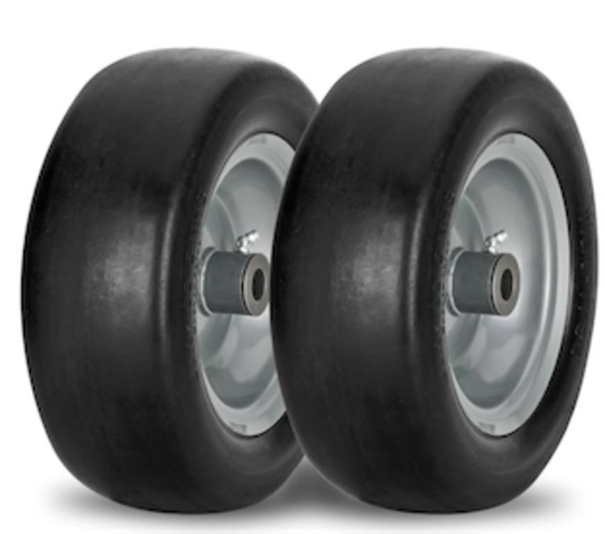 $83  2x 11x4.00-5 Flat Mower Tires on Wheel  Hub