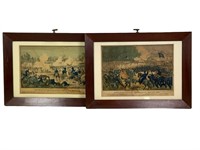 2 Framed Currier & Ives Lithographs