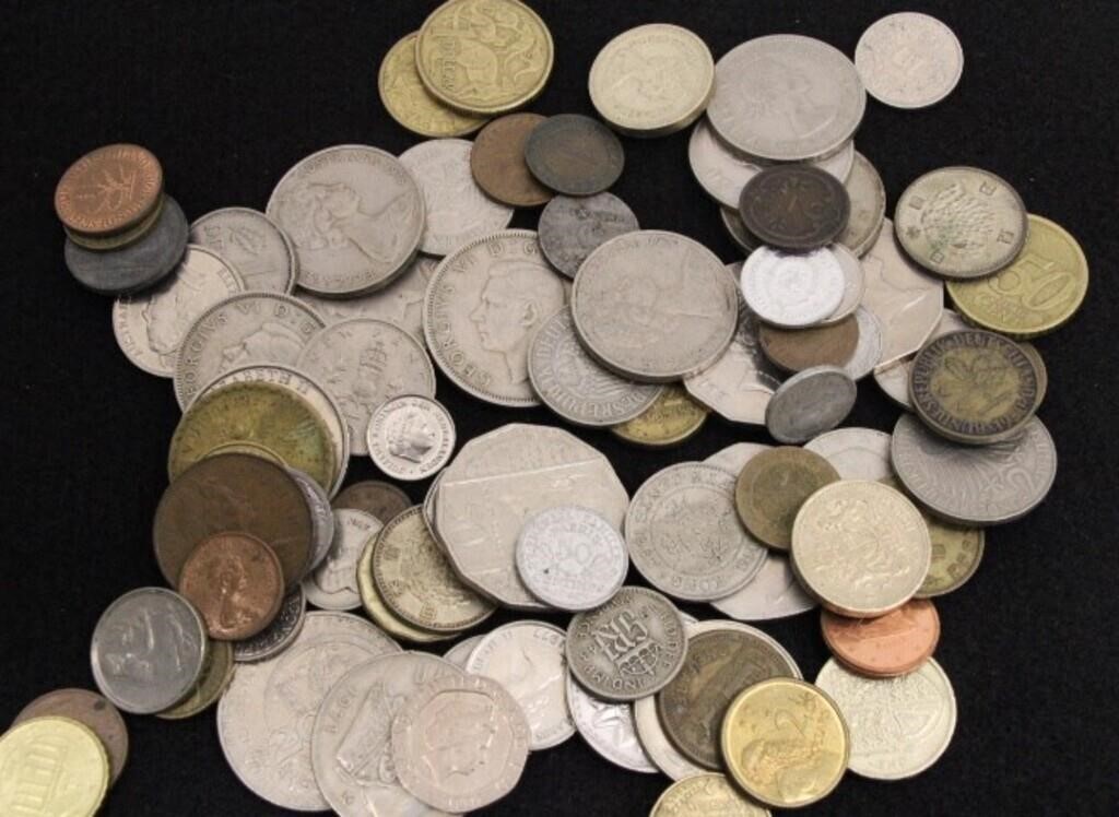 OVER A POUND OF ASSORTED FOREIGN COINS