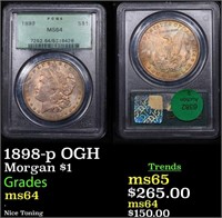 PCGS 1898-p Morgan Dollar OGH 1 Graded ms64 BY PCG