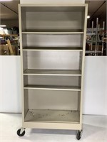 Large Rolling Metal Shelving Unit/Bookcase