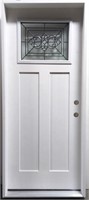 34" Wide Woodgrain Fiberglass Single Door