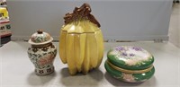 3 Vintage Pieces Including A Cookie Jar