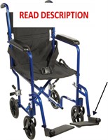 Drive wheelchair foot rest blue