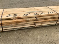 25 - 10' - 2"x10" Pine Rough Sawn Lumber