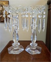 (2) Crystal Chandelier Candle Holders