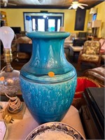 Blue Turquoise Majolica Vase