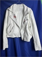 Blank NYC women's studded white with rose jacket