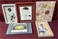 5 Baseball Artworks On Wood- Majority Yankees