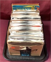 Box w/ Assorted 45’s Of Popular Radio Music 1970's