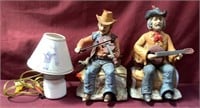 2 Ceramic Singing Cowboys: Can’t Sing Now, Snowman
