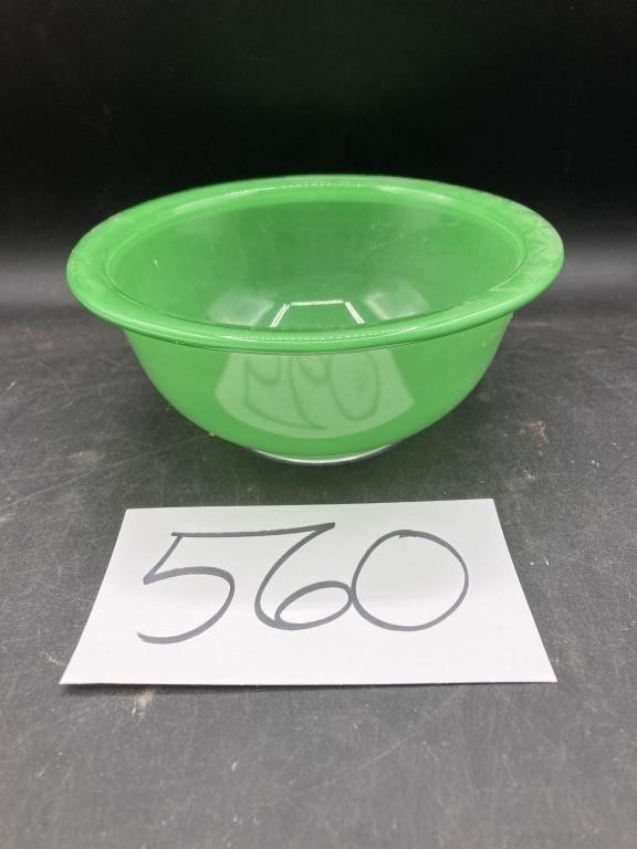 Vintage Pyrex Green Clear Bottom 322 Mixing Bowl