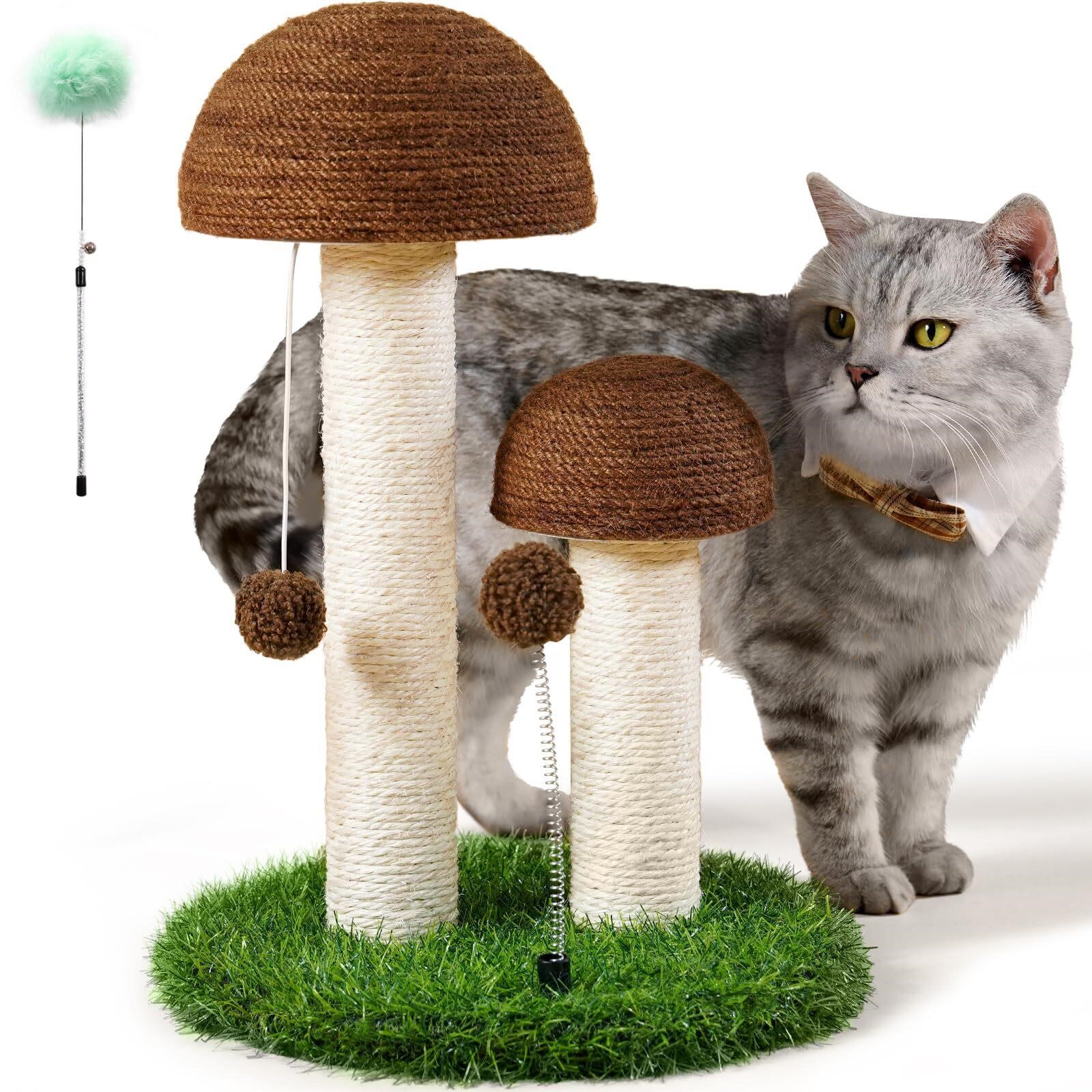 Odoland Cat Scratching Post Mushroom Natural