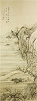Chinese Wc on Paper Scroll Wu Jingting 1904-1972