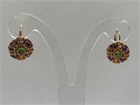 SIGNED GRAZIANO PIERCED EARRINGS